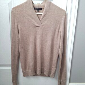 346 Brooks Brothers fine knit beige V-neck sweater
